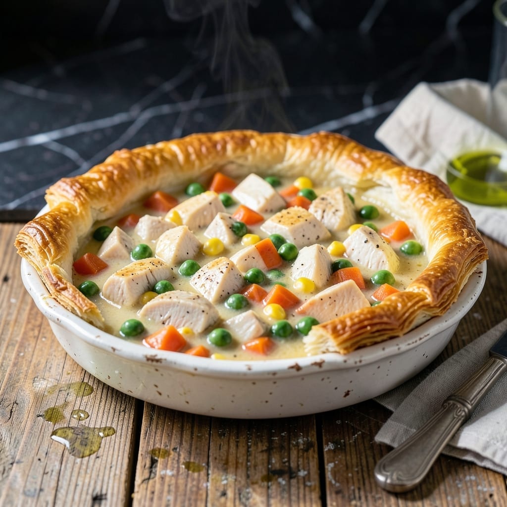 Lighter Chicken Pot Pie Recipe: Flaky Crust With Guilt-Free Filling Lighter Chicken Pot Pie Recipe: Flaky Crust With Guilt-Free Filling