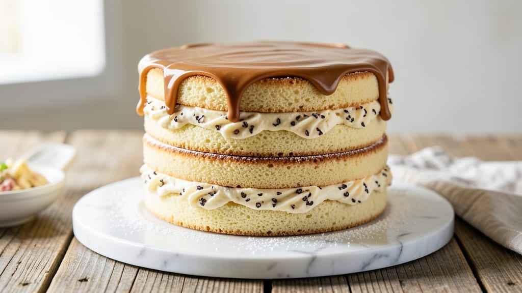2 Layer 6 Inch Vanilla Cake Recipe: Vanilla Bean Frosting Swirls and Crispy Top Crust