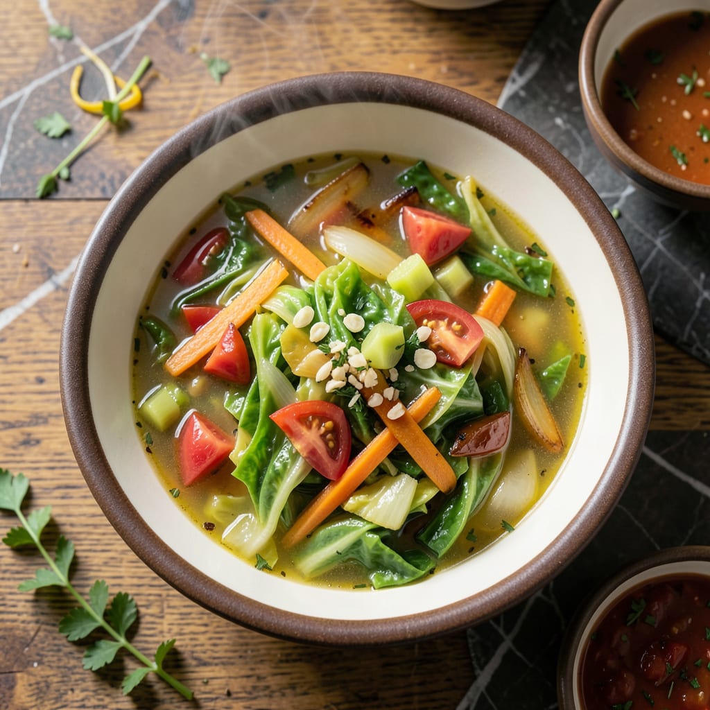 cabbage fat burning soup recipe example with annotations