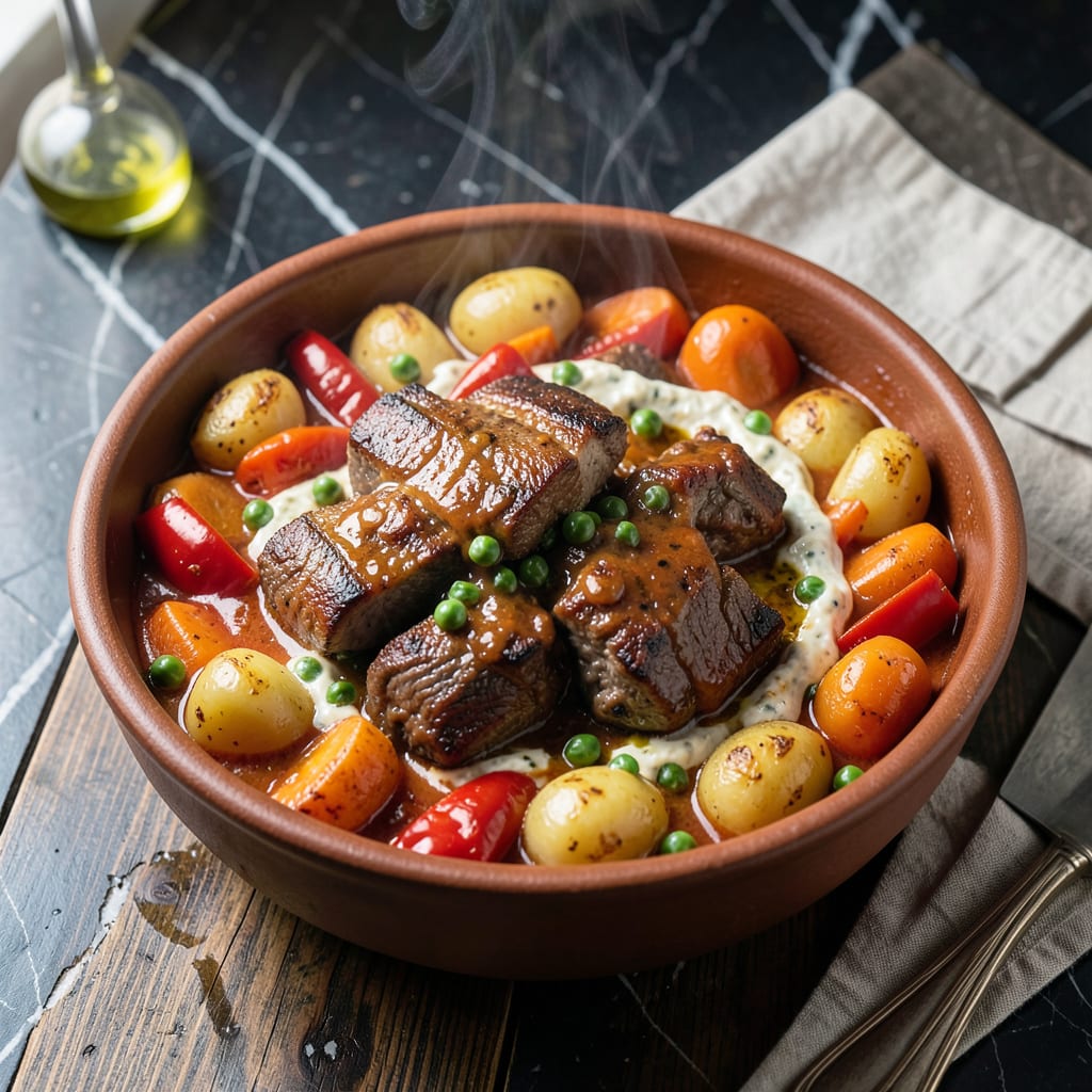 Visual representation of caldereta instant pot recipe