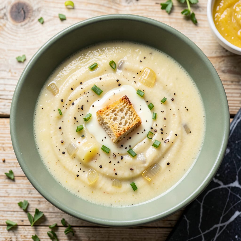 Visual representation of Canned Cream of Potato Soup Recipe: Homestyle Comfort in Minutes