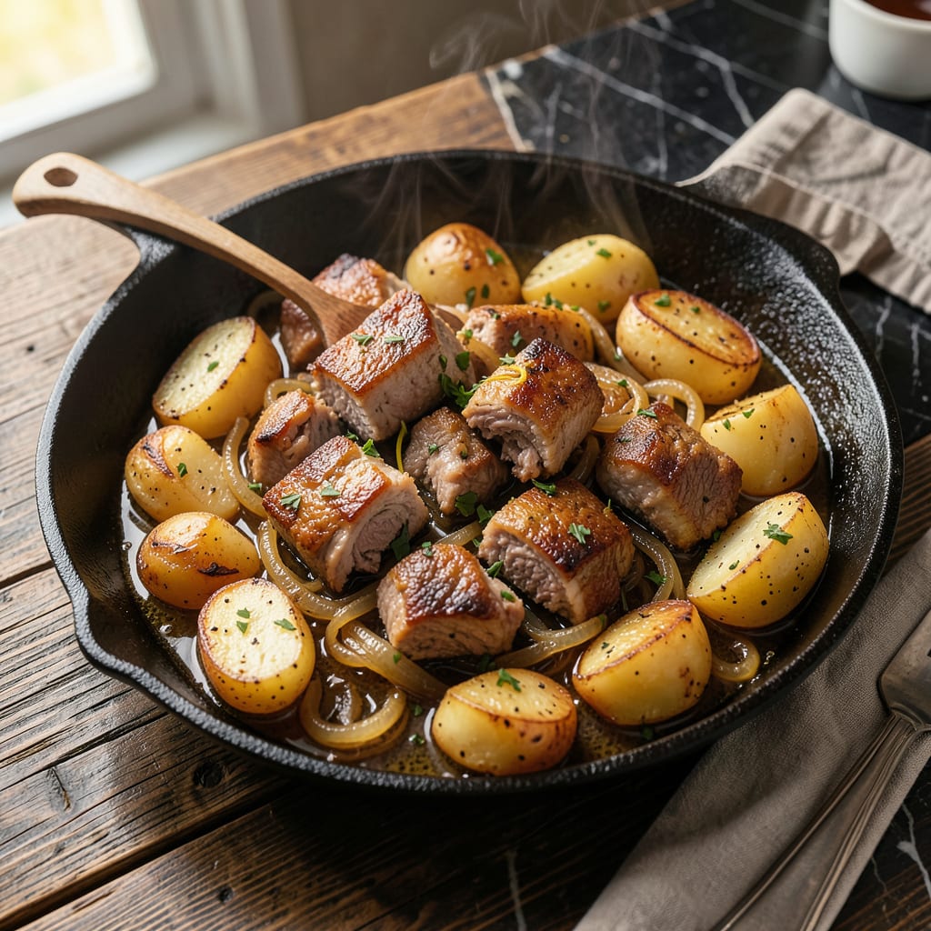 Complete Canned Pork and Potatoes Recipe: Hearty Comfort in One Skillet overview image