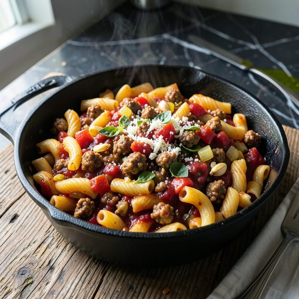 One Pot Rigatoni Recipe: Meaty Sauce and Al Dente Bites One Pot Rigatoni Recipe: Meaty Sauce and Al Dente Bites