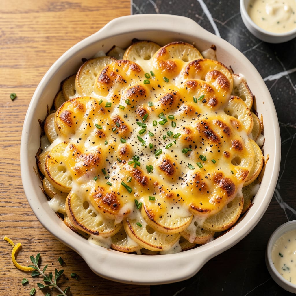 cheesy scalloped potatoes recipe example with annotations