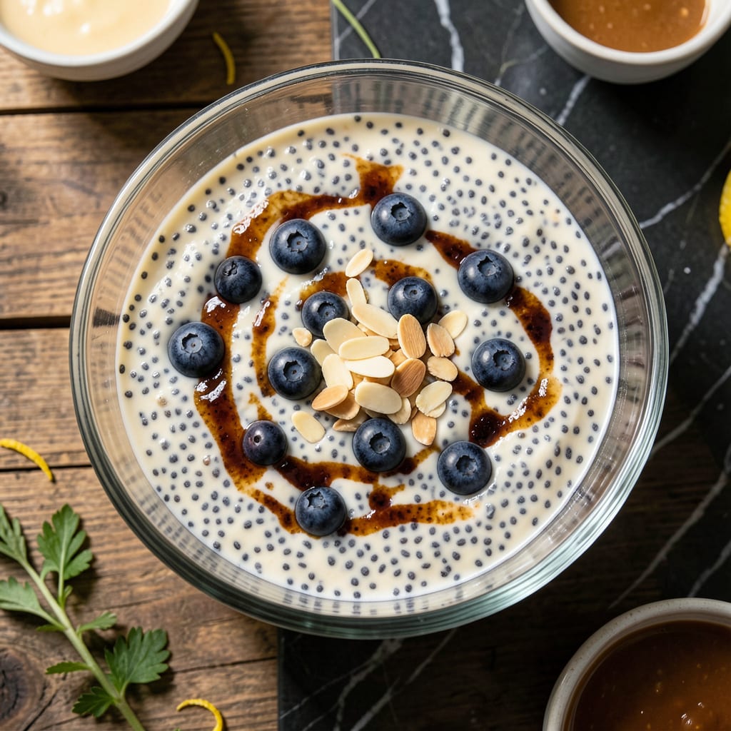 Chia Pot Recipe: Overnight Superfood Breakfast Bowl example with annotations