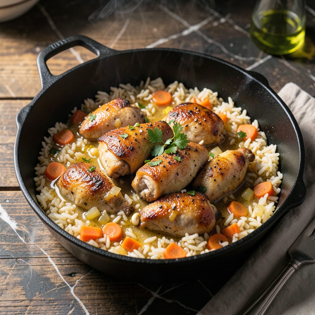 Chicken and Rice 1 Pot Recipe: Flavor Packed Meal with Minimal Cleanup illustration with key details