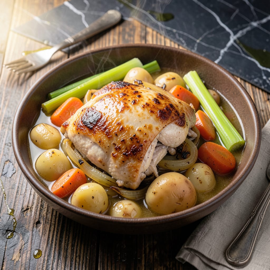 Visual representation of Chicken in a Pot Crock Pot Recipe: Hands Off Hearty Comfort
