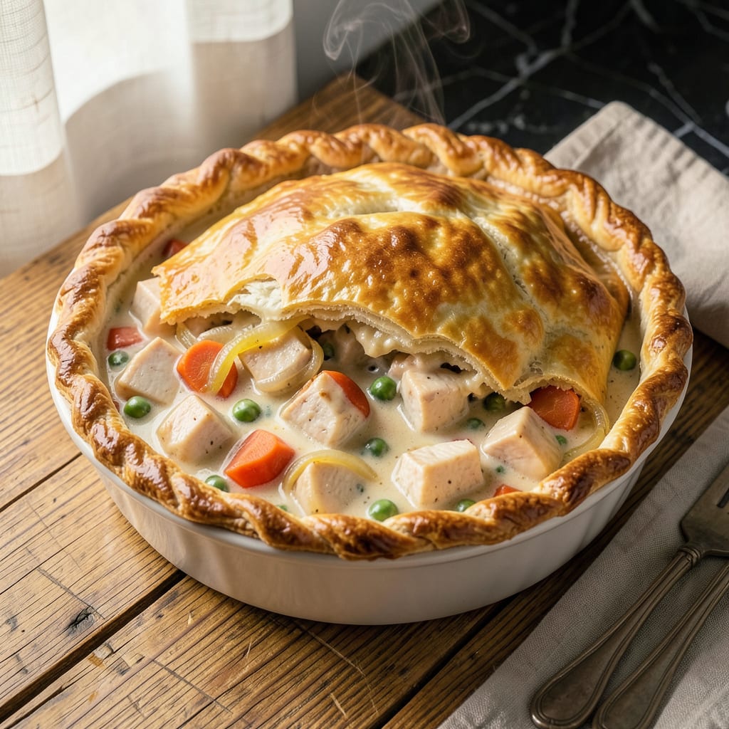 Complete chicken pot pie recipe overview image