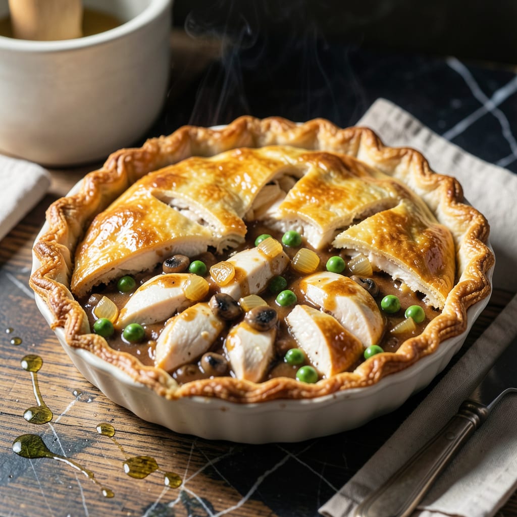 Visual representation of Chicken Pot Pie Recipe: Buttery Crust Over Creamy Chicken and Veggies