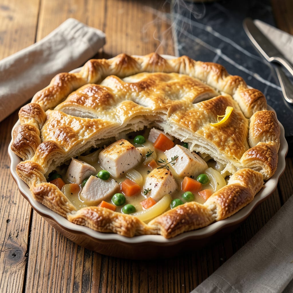 Visual representation of Chicken Pot Pie Recipe: Flaky Crust With Creamy Comfort Filling
