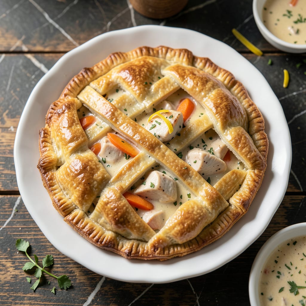 Complete Chicken Pot Pie Recipe: Flaky Crust With Hearty Savory Filling overview image