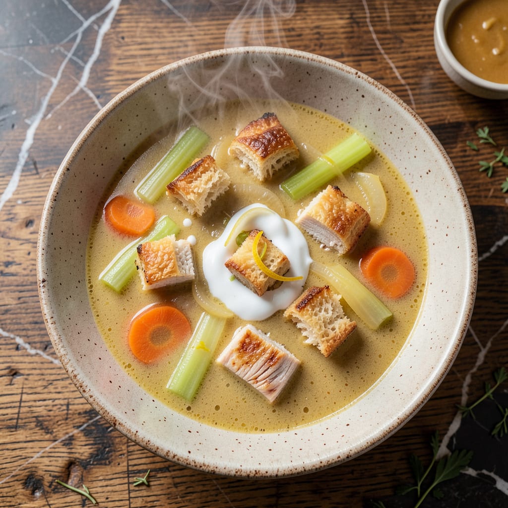 Chicken Pot Pie Soup Recipe: Creamy Comfort in Every Spoonful example with annotations