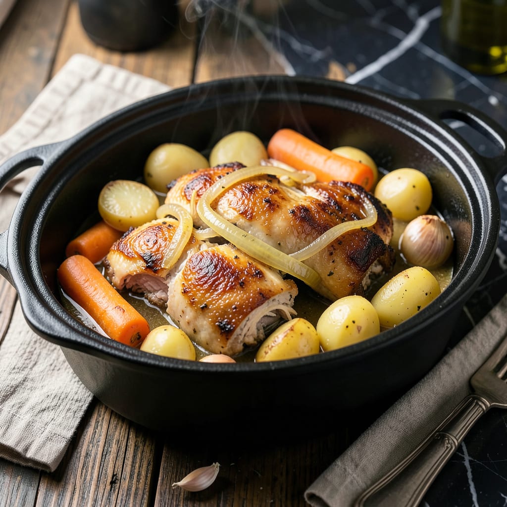 chicken pot roast recipe crock pot illustration with key details