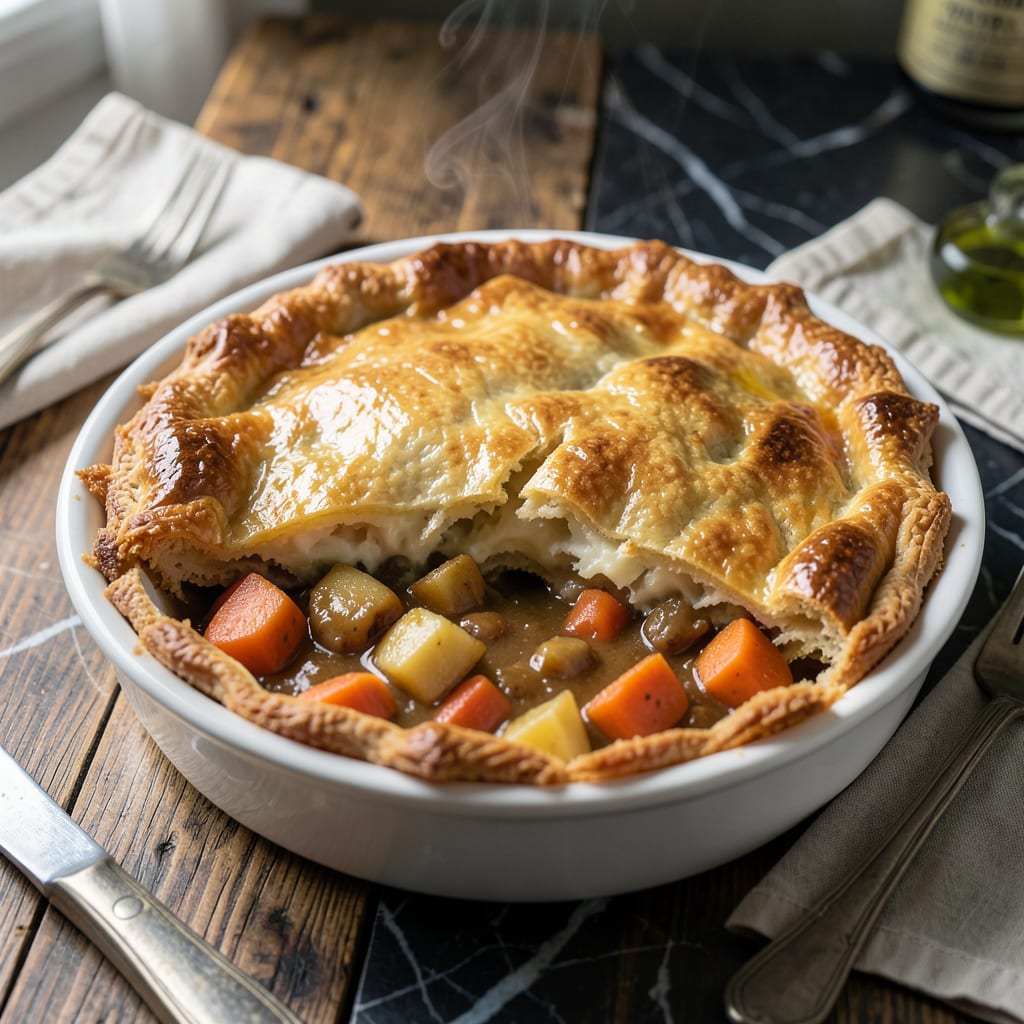 Complete chickless pot pie recipe overview image