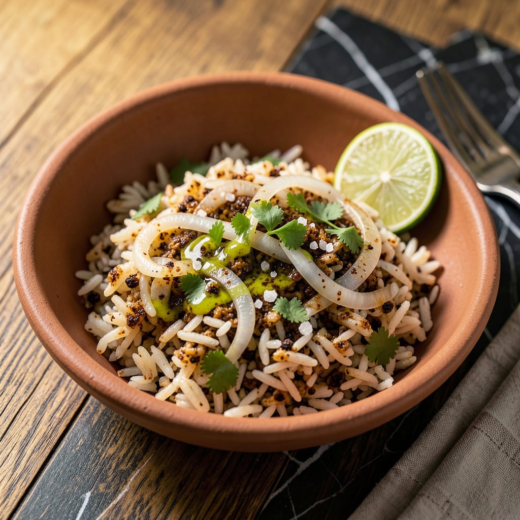 chipotle rice recipe illustration with key details