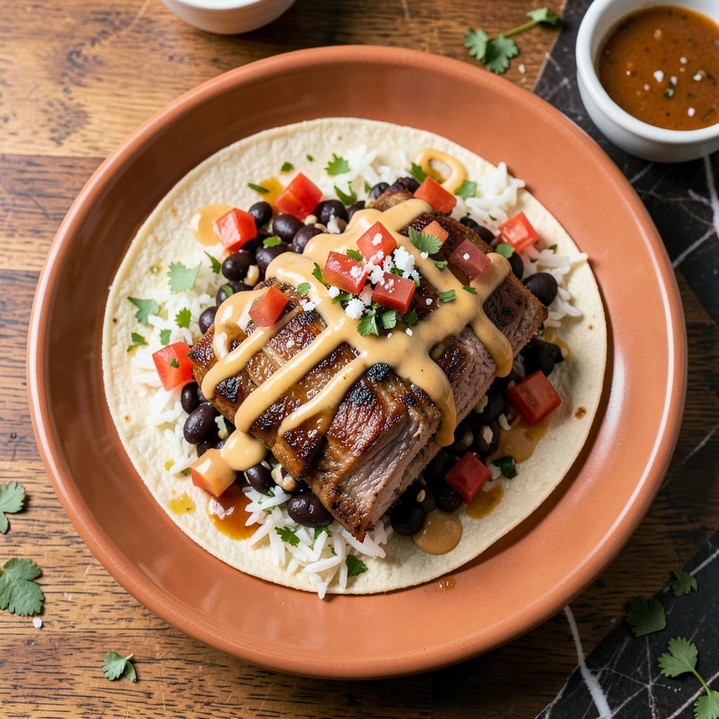 Chipotle Steak Burrito Recipe: Restaurant Style Spice at Home illustration with key details