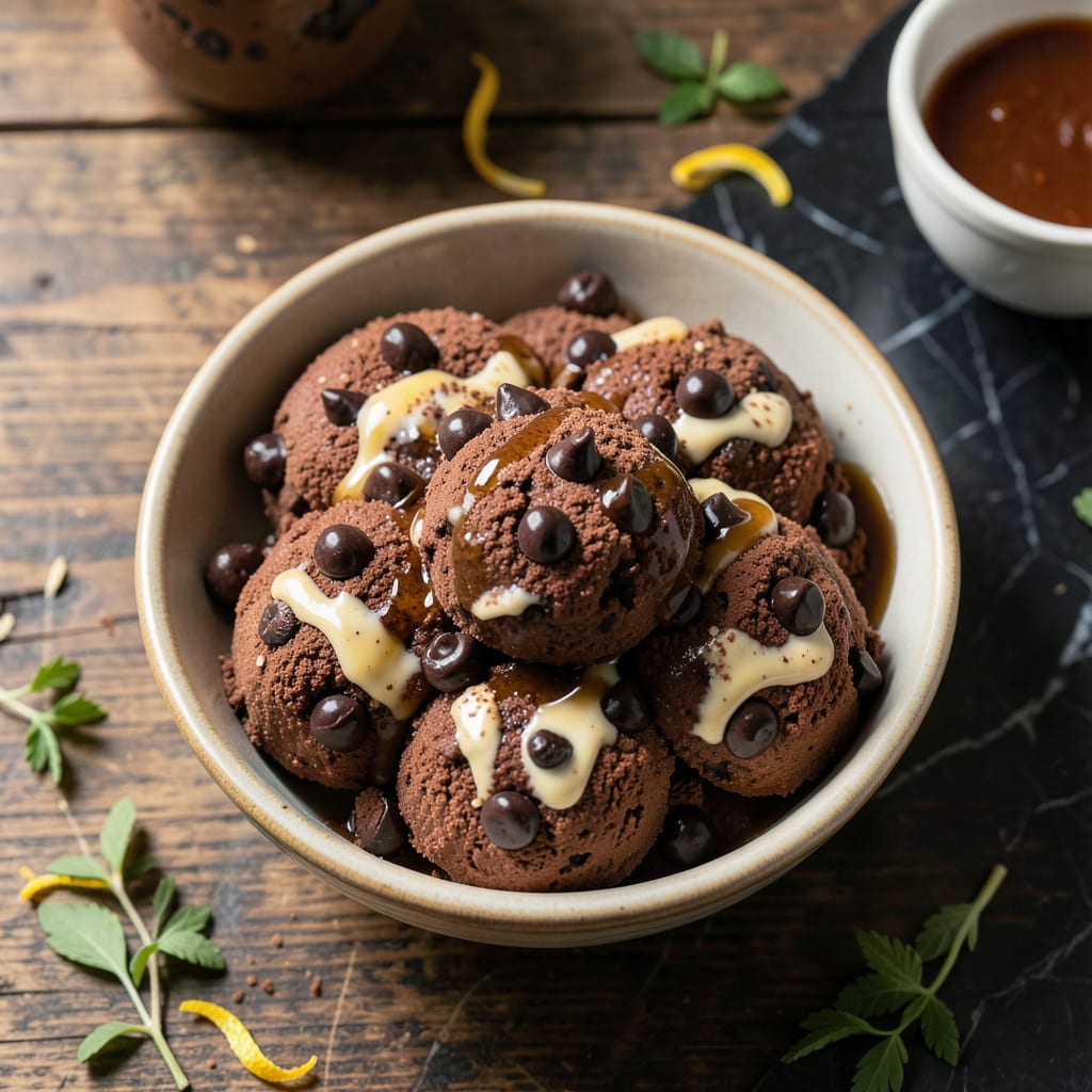 Visual representation of chocolate chip fat bombs recipe