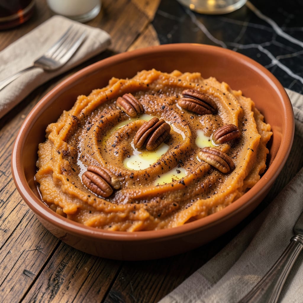 Copeland's Sweet Potato Recipe: Candied Pecan Topping for Holiday Magic example with annotations