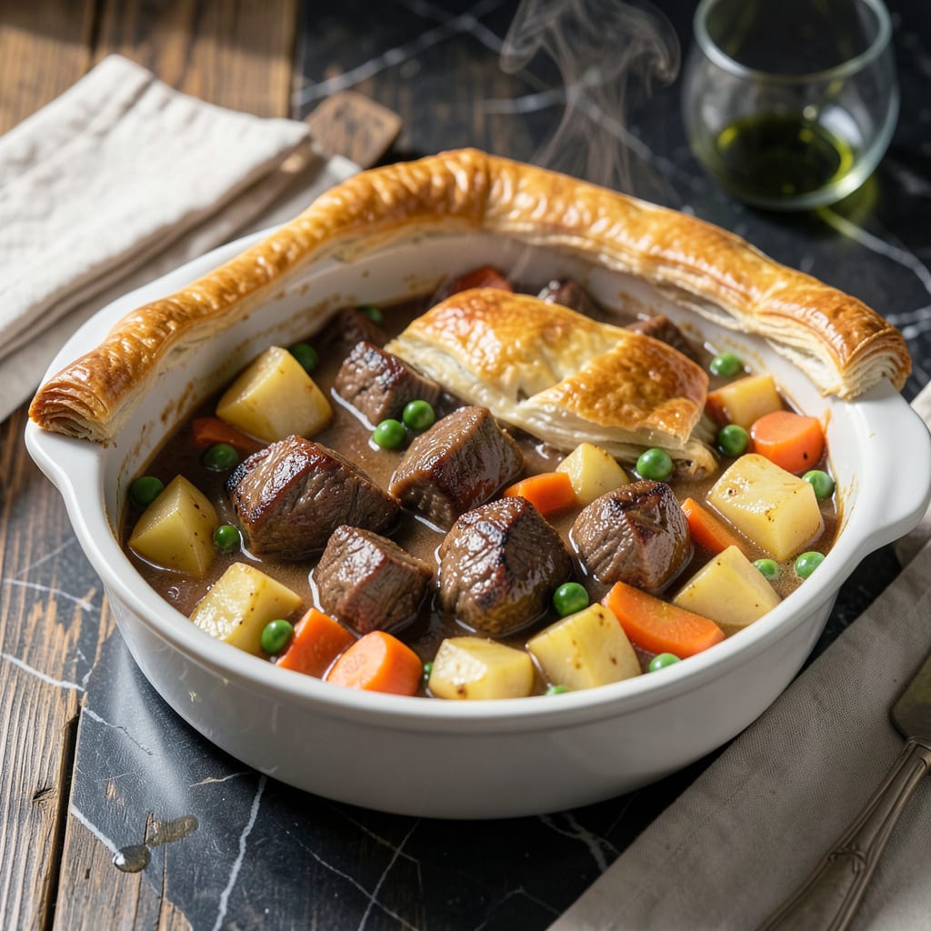 Crock Pot Beef Pot Pie Recipe: Hands Off Savory Comfort illustration with key details