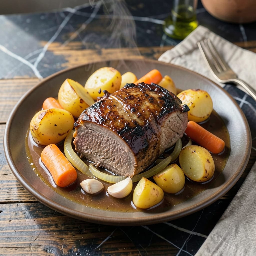 Visual representation of Crockpot Pot Roast Recipe: Hands Off Sunday Dinner with Melt in Your Mouth Tenderness
