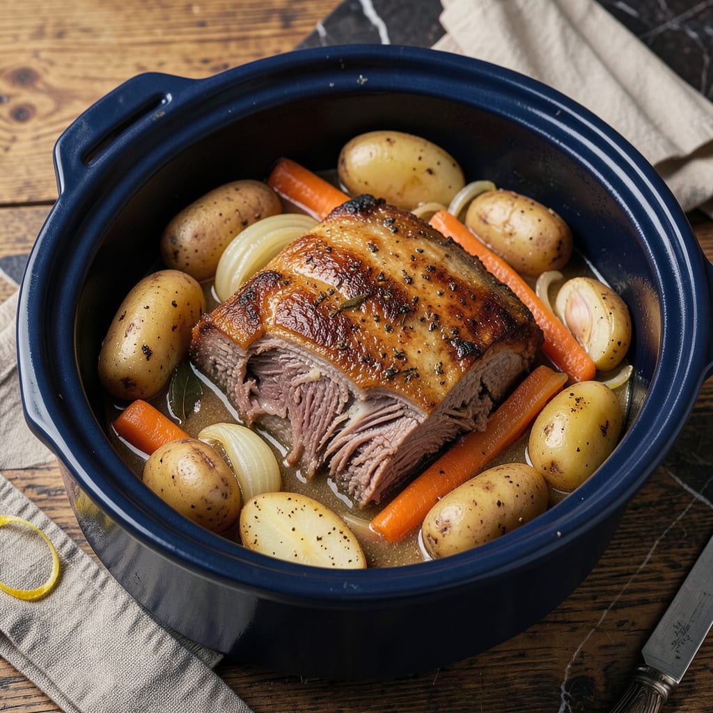 crockpot recipe for corned beef example with annotations