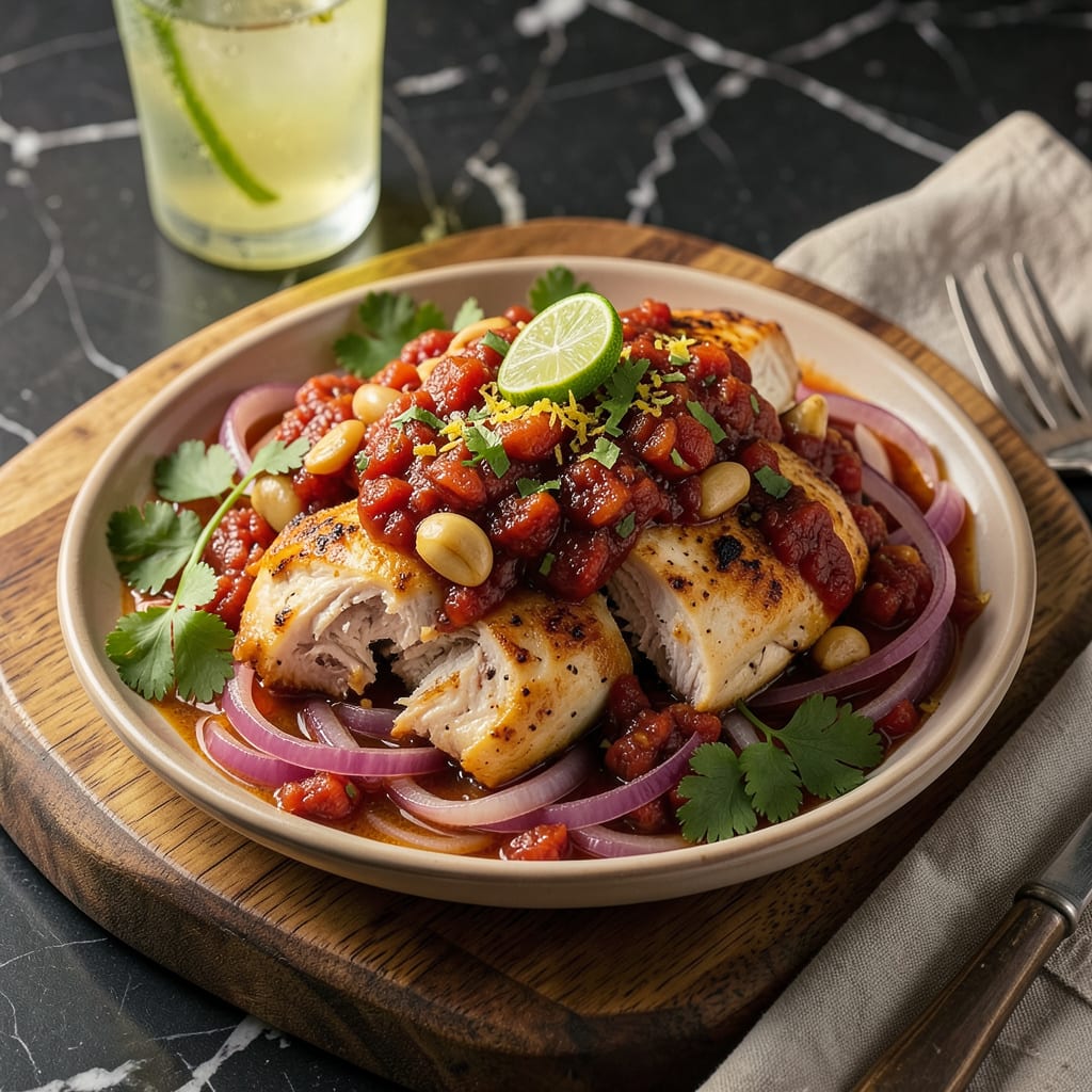 crockpot salsa chicken recipe example with annotations