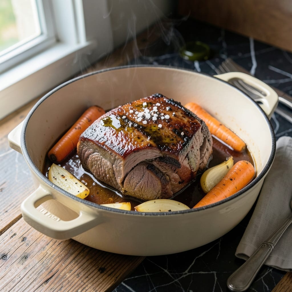 Brisket Pot Roast Recipe Oven: Wine-Braised Beef With Caramelized Roots