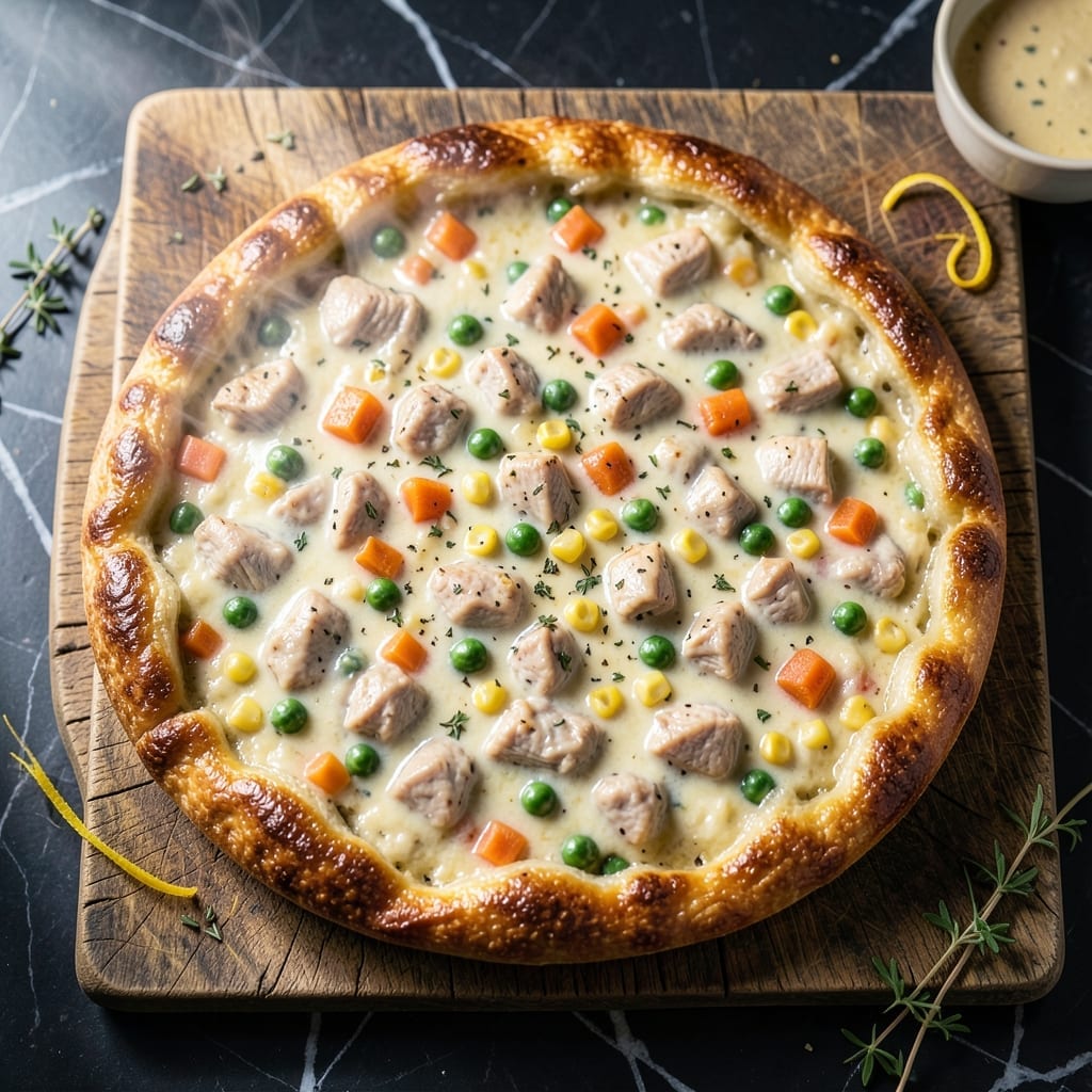 Chicken Pot Pie Pizza Recipe: Savory Twist on Two Comfort Classics