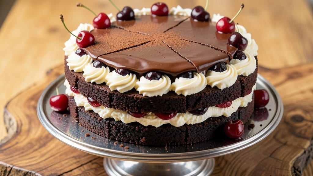 8-Inch Black Forest Cake Recipe: Chocolate-Laced Layers With Cherries 8-Inch Black Forest Cake Recipe: Chocolate-Laced Layers With Cherries