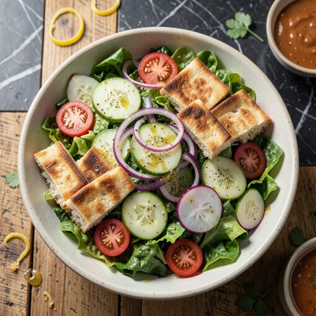 Fattoush Salad Recipe Lebanese: Crunchy Herbs and Toasted Pita Magic