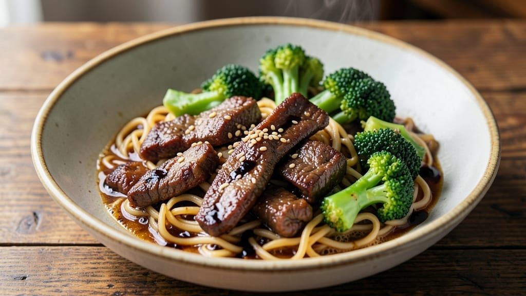 20-Minute Garlic Beef and Broccoli Lo Mein Recipe: Wok-Fried Noodles With Umami-Packed Sauce