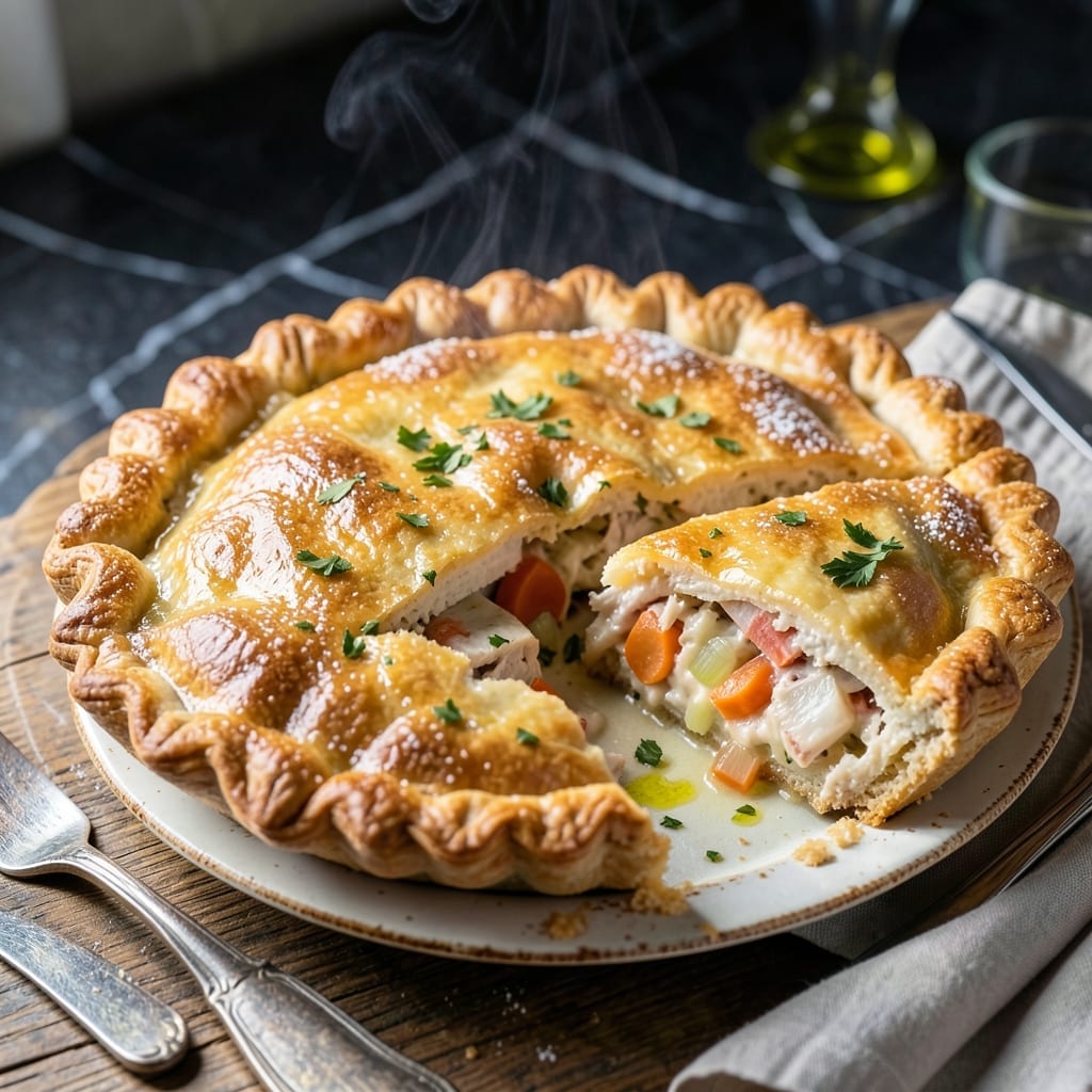 Baked Chicken Pot Pie Recipe: Golden Crust With Classic Creamy Filling