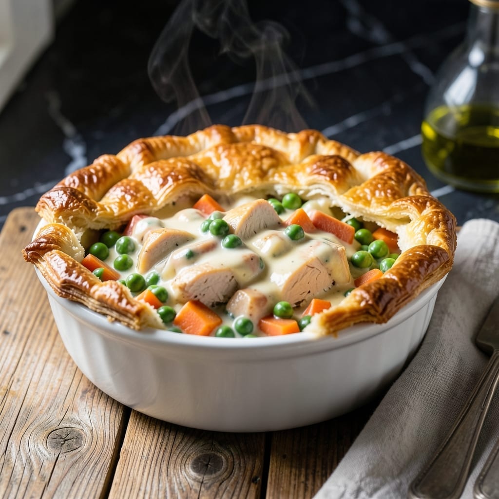 Air Fryer Chicken Pot Pie Recipe: Crisp Golden Puff Pastry Topping