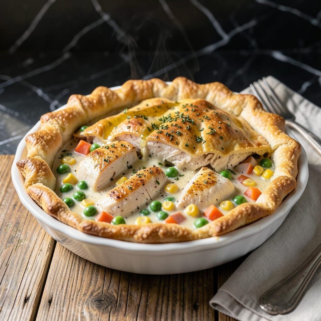 Jiffy Chicken Pot Pie Recipe: Quick Comfort With Flaky Biscuit Topping