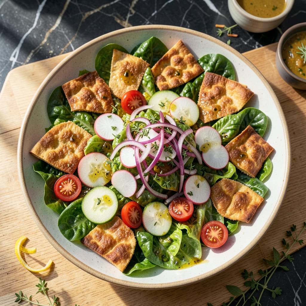 Healthy Fattoush Salad Recipe: Mediterranean Crunch in Every Bite