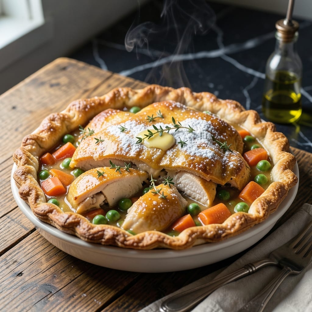 Chicken Pot Pie Recipe With Cornstarch: Thick Filling Under Golden Crust