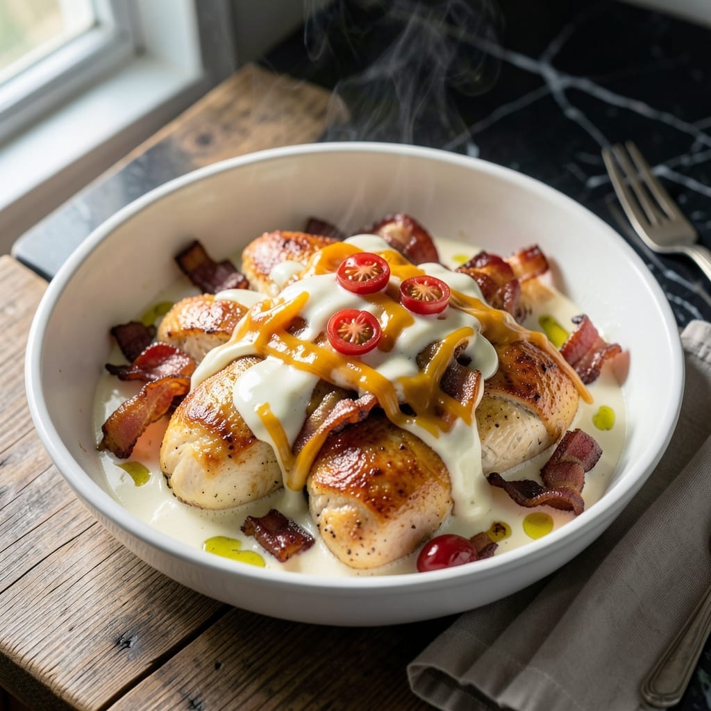 Crack Pot Chicken Recipe: Creamy Ranch And Bacon Flavor Crack Pot Chicken Recipe: Creamy Ranch And Bacon Flavor
