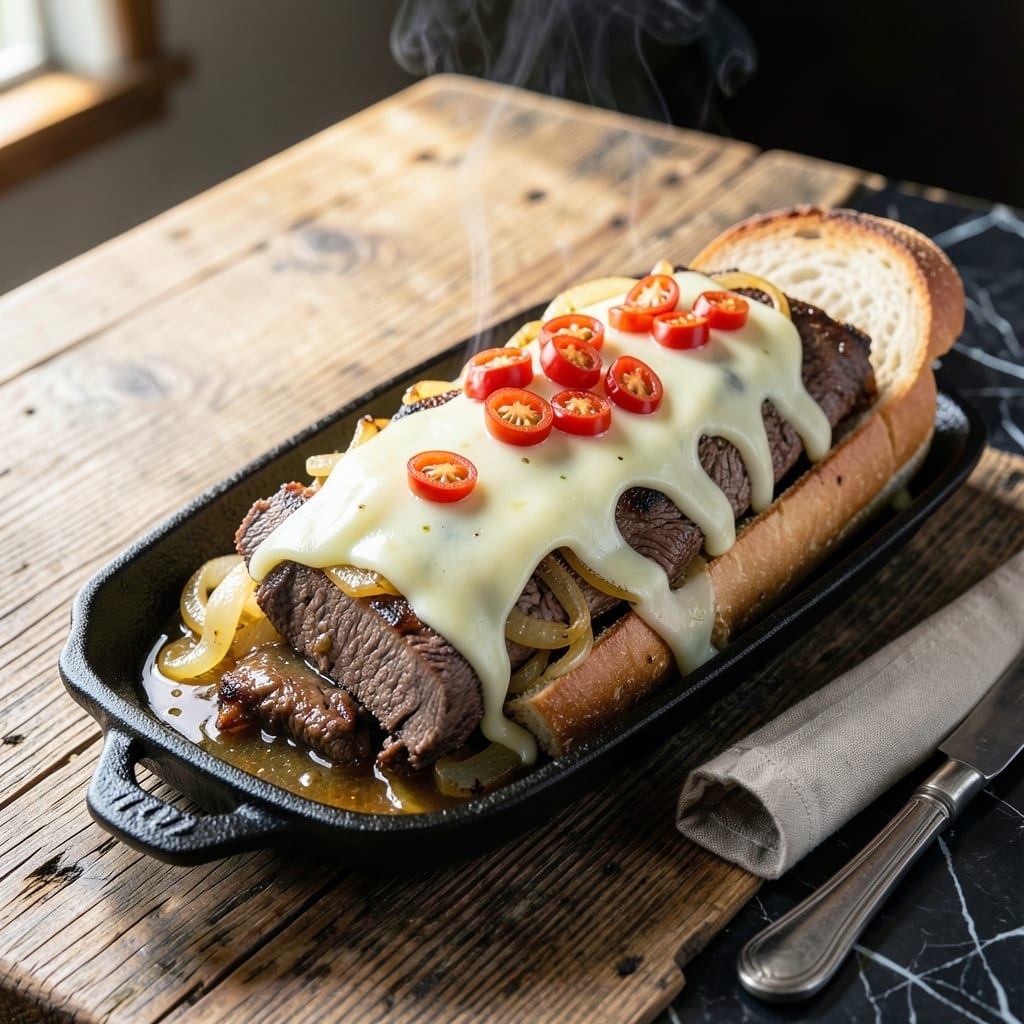 Mississippi Pot Roast Cheesesteak Recipe: Pepperoncini-Infused Philly Twist Mississippi Pot Roast Cheesesteak Recipe: Pepperoncini-Infused Philly Twist