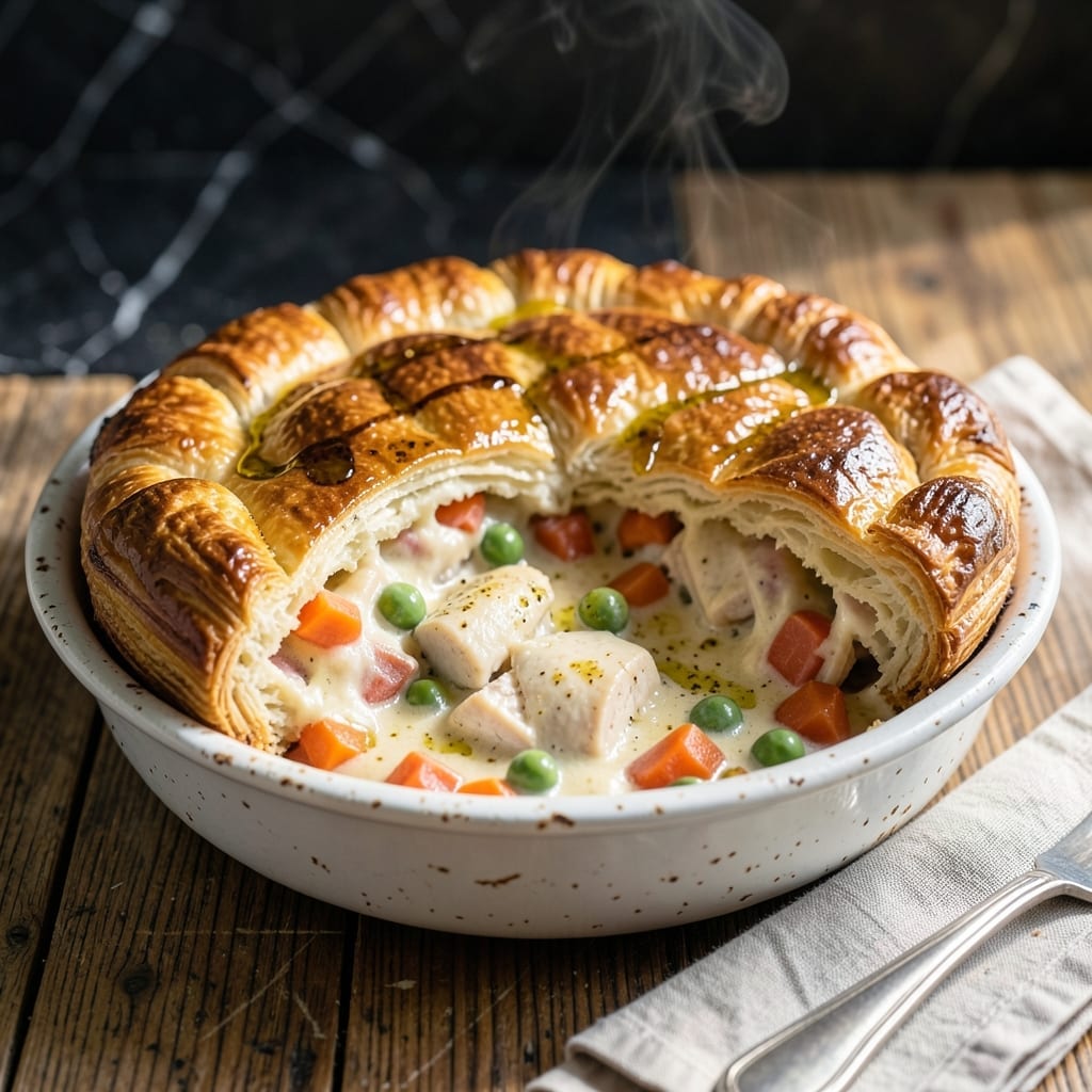 Puff Pastry Pot Pie Recipe: Flaky Layers Over Creamy Filling