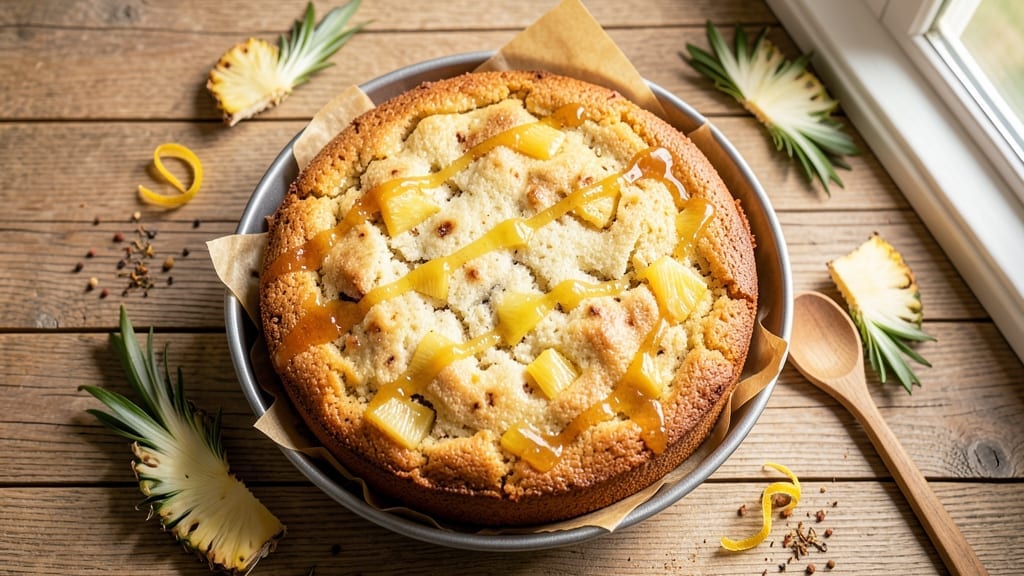 3-Ingredient Pineapple Cake Recipe: Moist, Tropical Layers in One Bowl