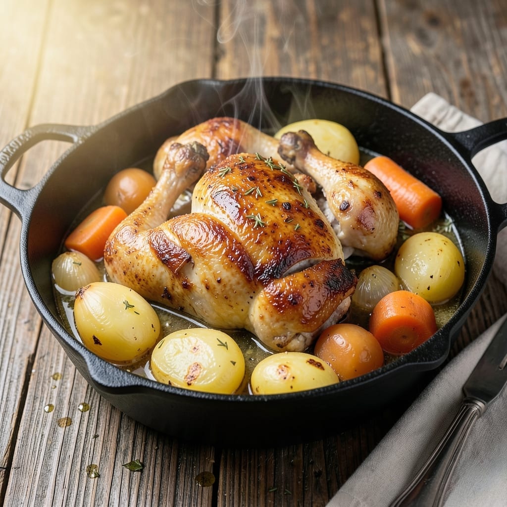 Chicken in the Pot Recipe Jewish: Traditional Sabbath Stew with Tender Meat Chicken in the Pot Recipe Jewish: Traditional Sabbath Stew with Tender Meat