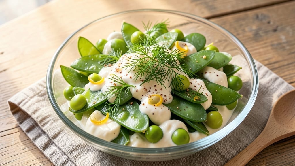 3 Pea Salad Recipe: Sweet Peas and Herbed Cream Cheese Twist