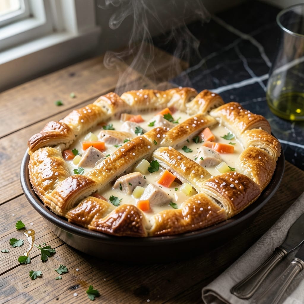 Chicken Pot Pie Recipe With Chicken Breast: Buttery Lattice Over Herb-Rich Filling