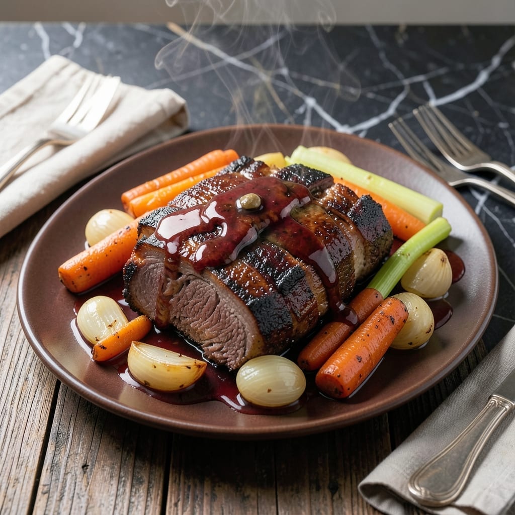 Short Rib Pot Roast Recipe: Wine-Braised Beef With Root Vegetables Short Rib Pot Roast Recipe: Wine-Braised Beef With Root Vegetables