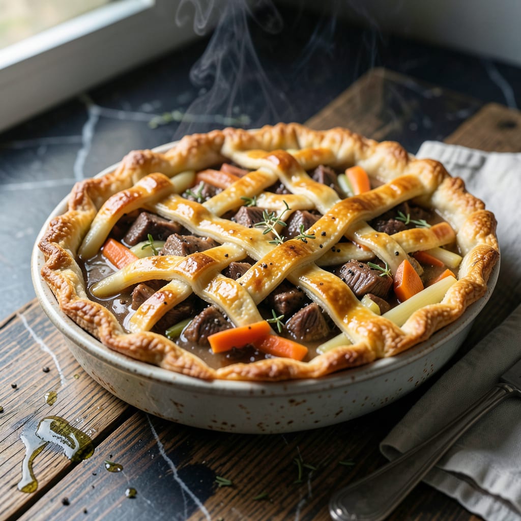 Visual representation of deer pot pie recipe
