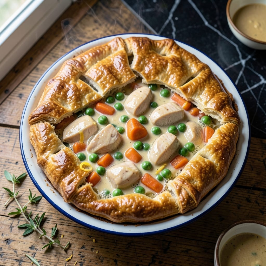 Chicken Pot Pie Recipe Tin: Buttery Crust With Herb-Infused Filling Chicken Pot Pie Recipe Tin: Buttery Crust With Herb-Infused Filling