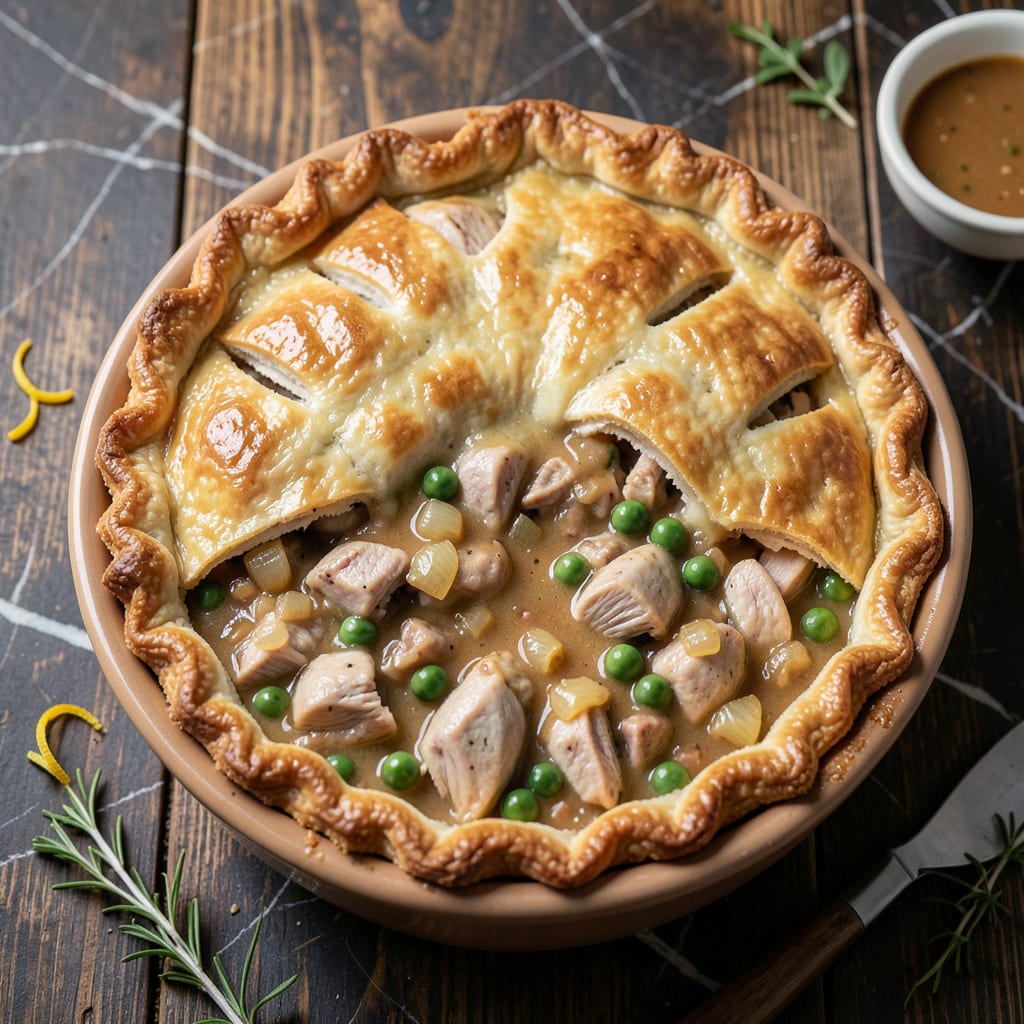 Visual representation of dove pot pie recipe