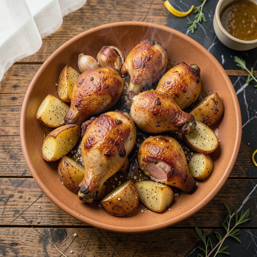 Drumsticks and Potatoes Recipe: Crispy Skin and Golden Spuds in One Pan detailed visual guide