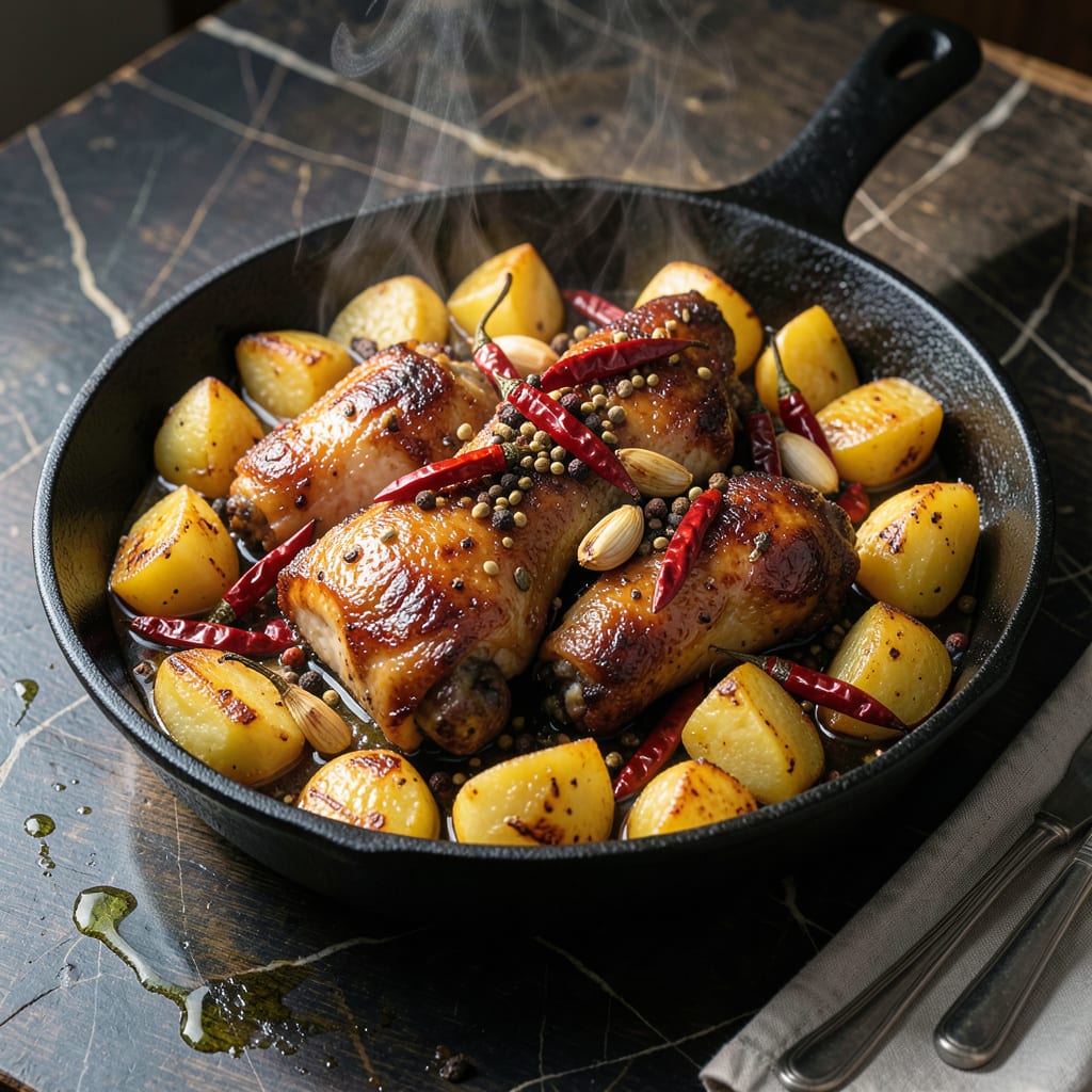 Dry Pot Recipe: Sichuan Inspired Wok Fried Spice Bomb example with annotations