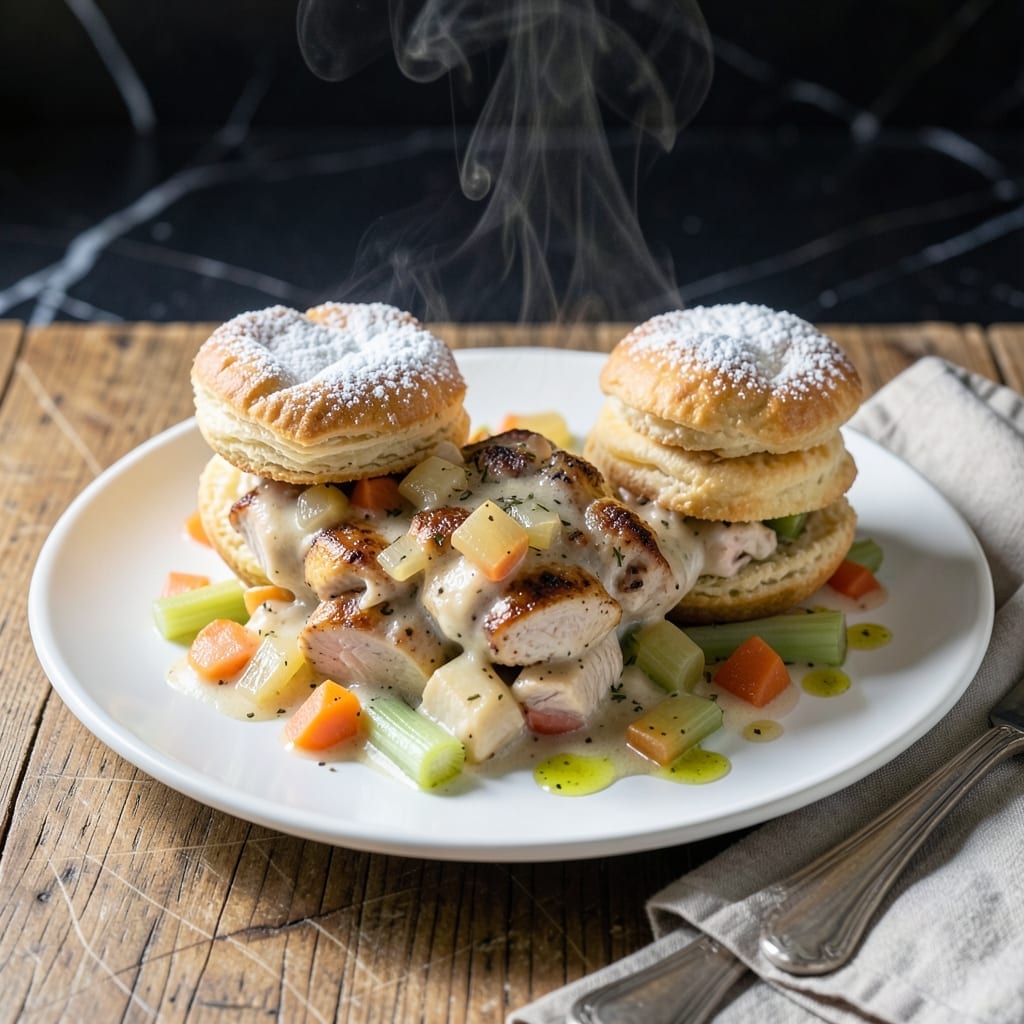 Mini Chicken Pot Pie Recipe With Biscuits: Individual Portions With Flaky Topping